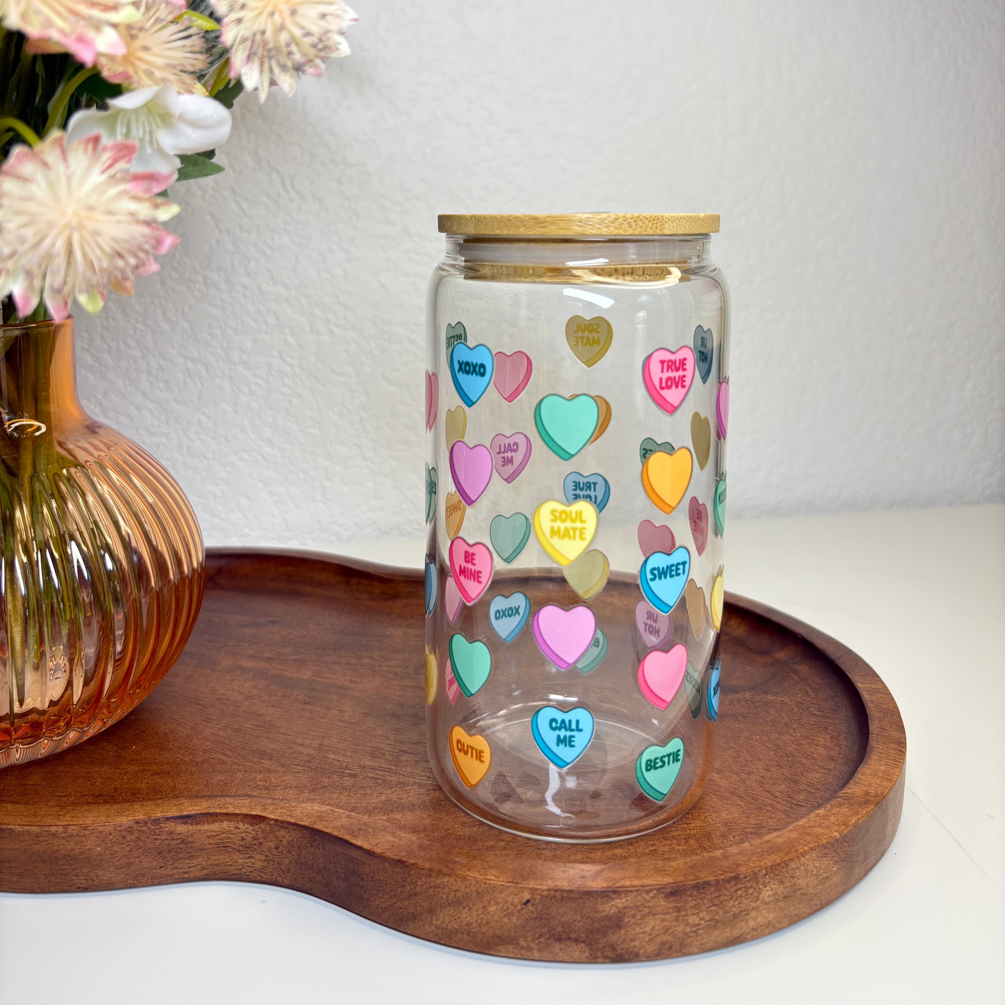 Heart Pop 16oz Glass