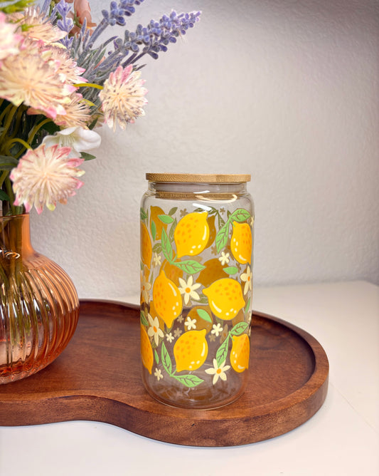 Lemon Green 16oz Glass