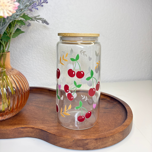 Cherry Fruit 16oz Glass